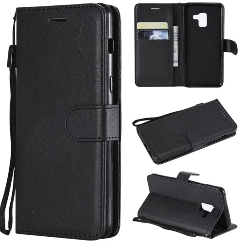Leather Flip Case for Galaxy S9 Plus - Black