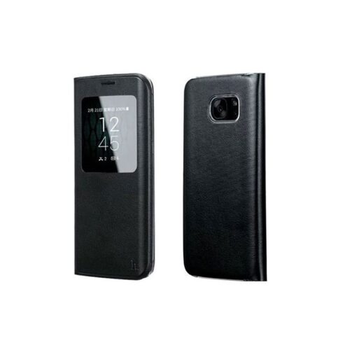 HOCO Synthetic Leather Case for Galaxy S7 Edge - Black