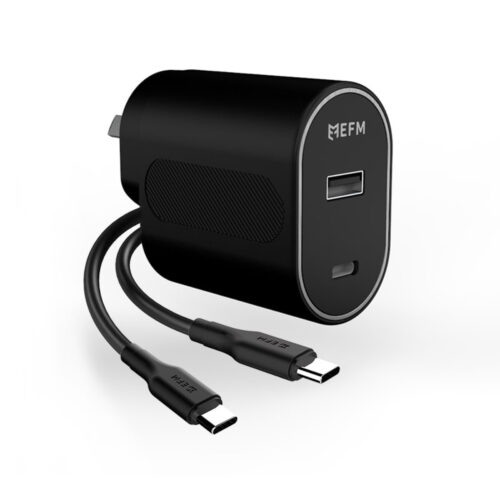 EFM 60W Dual Port Wall charger w/ Type C to Type C Cable 1M - Black
